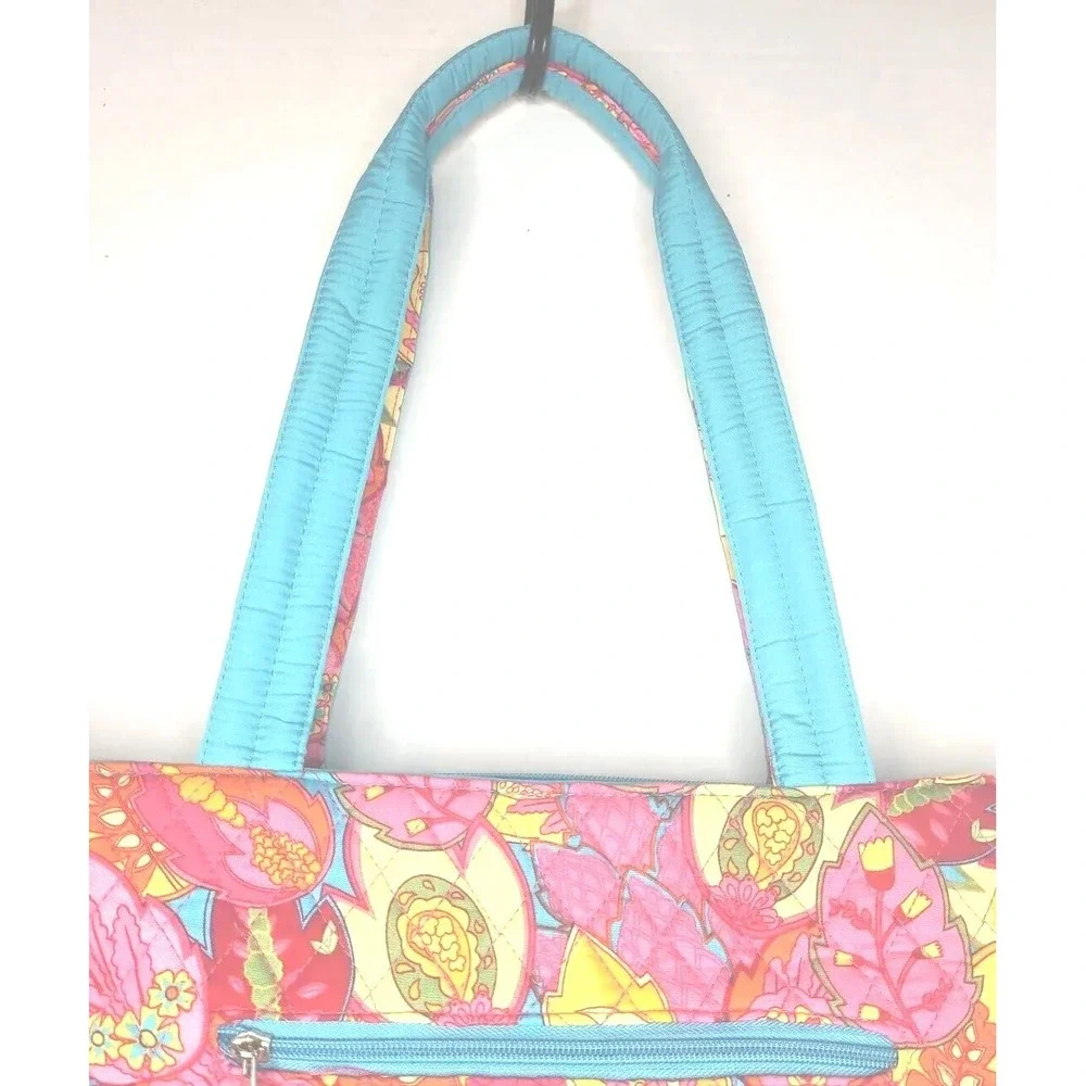 Belvah New Pink Blue Floral Diaper Bag w Changing Pad & Small Wipe Bag Baby Gift